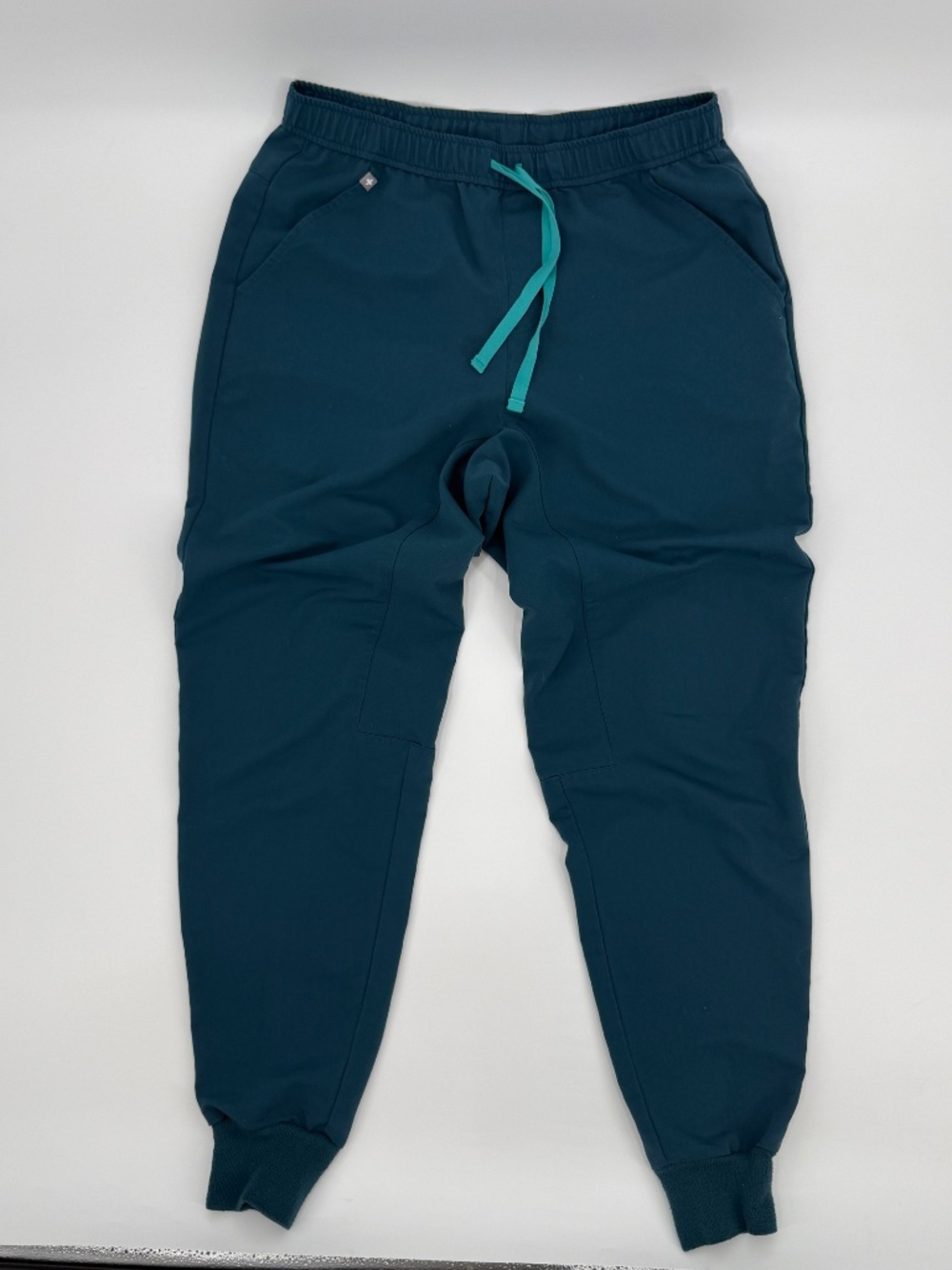 FIGS Scrub Set Top L Pants M Teal Caribbean Blue Catarina V Neck Zamora Joggers - Picture 4 of 7